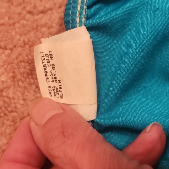 Sun Streak Woman's Bikini Bottom with cross over front in Turquoise Blue - Picture 5 of 6